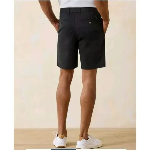 Tommy Bahama Mens Boracay Shorts Black Stretch Cotton Tencel Blend Sz 35 - Picture 2 of 9